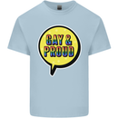 Gay and Proud LGBT Pride Awareness Kids T-Shirt Childrens Light Blue