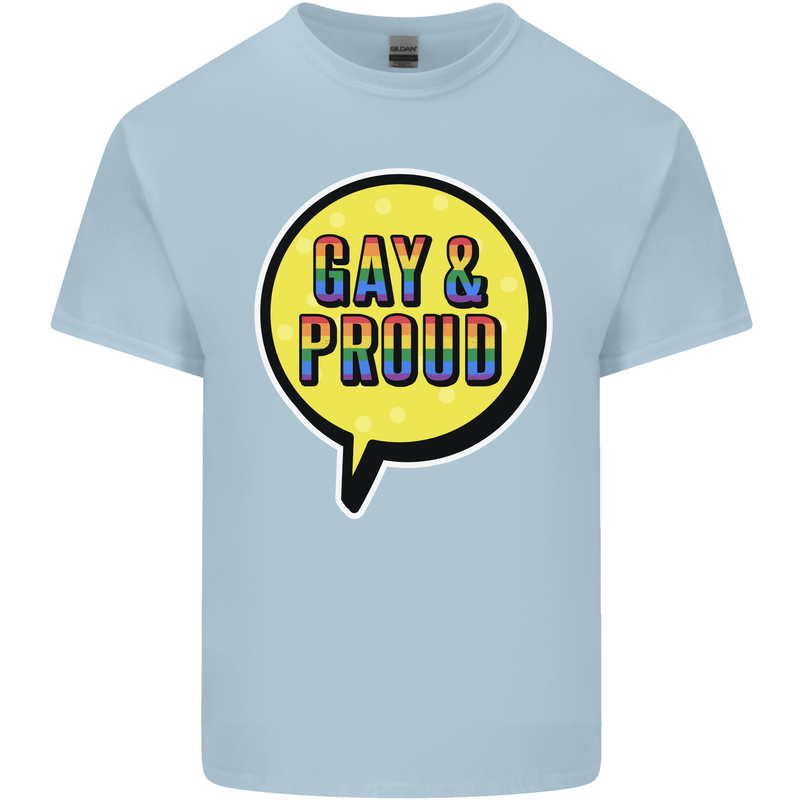 Gay and Proud LGBT Pride Awareness Kids T-Shirt Childrens Light Blue