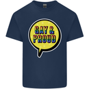 Gay and Proud LGBT Pride Awareness Kids T-Shirt Childrens Navy Blue