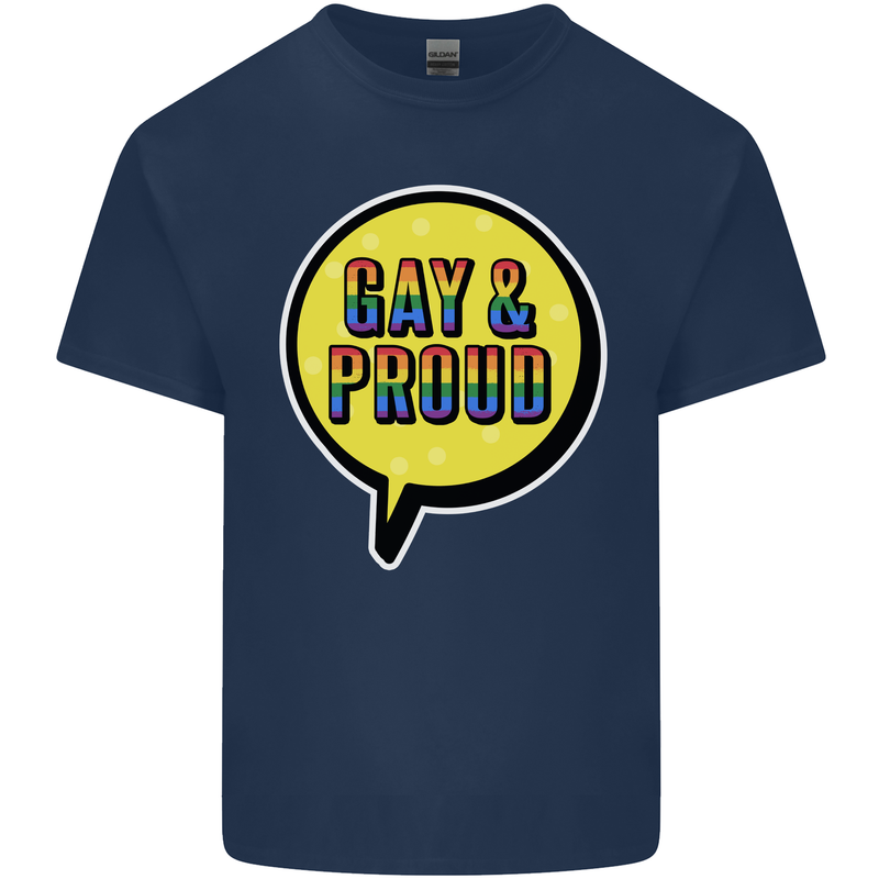 Gay and Proud LGBT Pride Awareness Kids T-Shirt Childrens Navy Blue