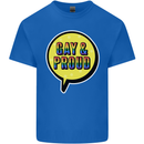Gay and Proud LGBT Pride Awareness Kids T-Shirt Childrens Royal Blue