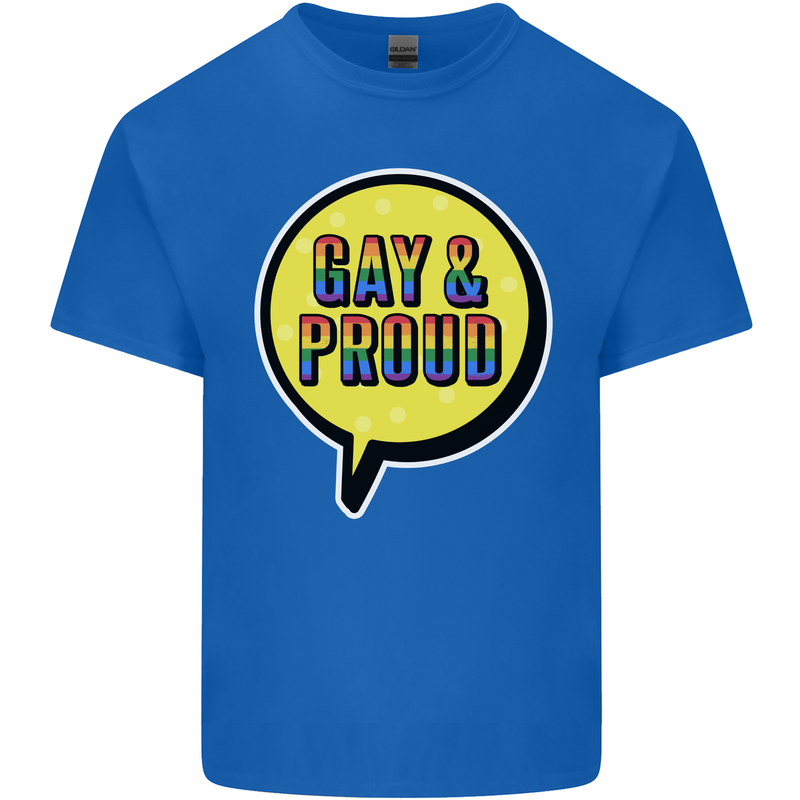 Gay and Proud LGBT Pride Awareness Kids T-Shirt Childrens Royal Blue
