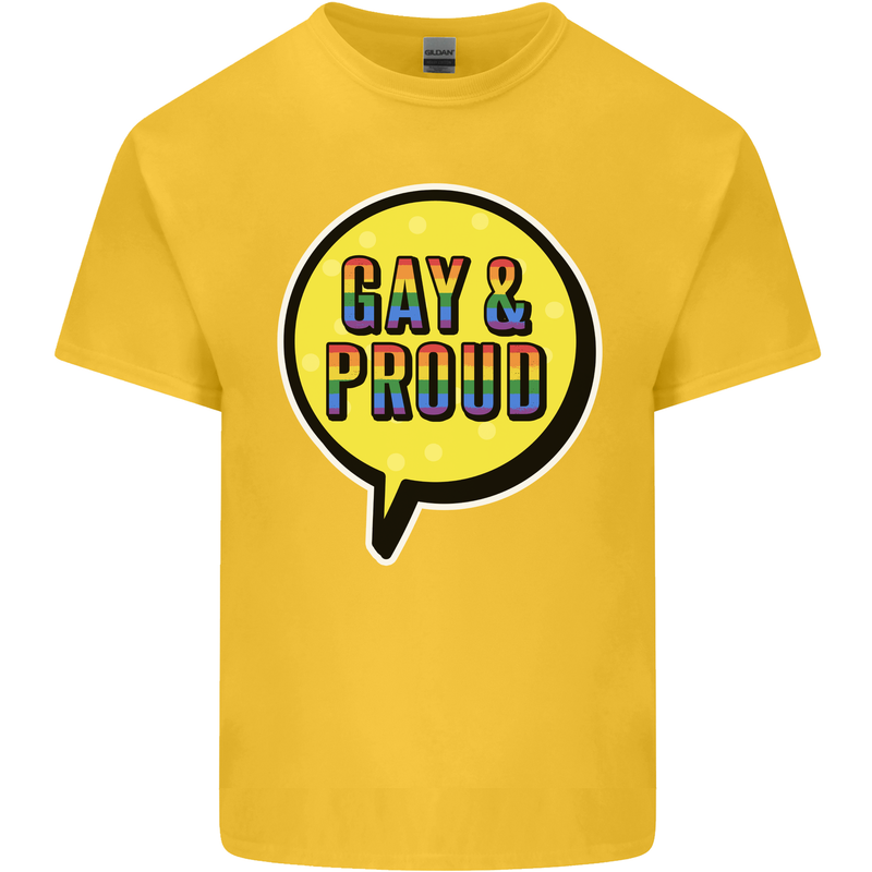 Gay and Proud LGBT Pride Awareness Kids T-Shirt Childrens Yellow