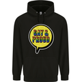 Gay and Proud LGBT Pride Awareness Mens 80% Cotton Hoodie Black