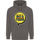Gay and Proud LGBT Pride Awareness Mens 80% Cotton Hoodie Charcoal