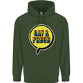 Gay and Proud LGBT Pride Awareness Mens 80% Cotton Hoodie Forest Green