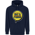 Gay and Proud LGBT Pride Awareness Mens 80% Cotton Hoodie Navy Blue