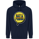 Gay and Proud LGBT Pride Awareness Mens 80% Cotton Hoodie Navy Blue
