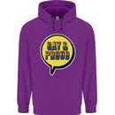 Gay and Proud LGBT Pride Awareness Mens 80% Cotton Hoodie Purple