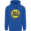 Gay and Proud LGBT Pride Awareness Mens 80% Cotton Hoodie Royal Blue