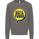 Gay and Proud LGBT Pride Awareness Mens Sweatshirt Jumper Charcoal
