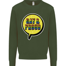 Gay and Proud LGBT Pride Awareness Mens Sweatshirt Jumper Forest Green
