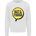 Gay and Proud LGBT Pride Awareness Mens Sweatshirt Jumper White