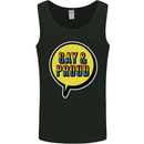 Gay and Proud LGBT Pride Awareness Mens Vest Tank Top Black
