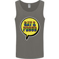 Gay and Proud LGBT Pride Awareness Mens Vest Tank Top Charcoal