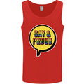 Gay and Proud LGBT Pride Awareness Mens Vest Tank Top Red