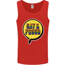 Gay and Proud LGBT Pride Awareness Mens Vest Tank Top Red