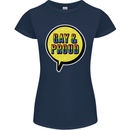 Gay and Proud LGBT Pride Awareness Womens Petite Cut T-Shirt Navy Blue