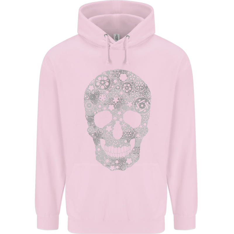 Gear Skull Biker Motorcycle Motorbike Cars Childrens Kids Hoodie Light Pink