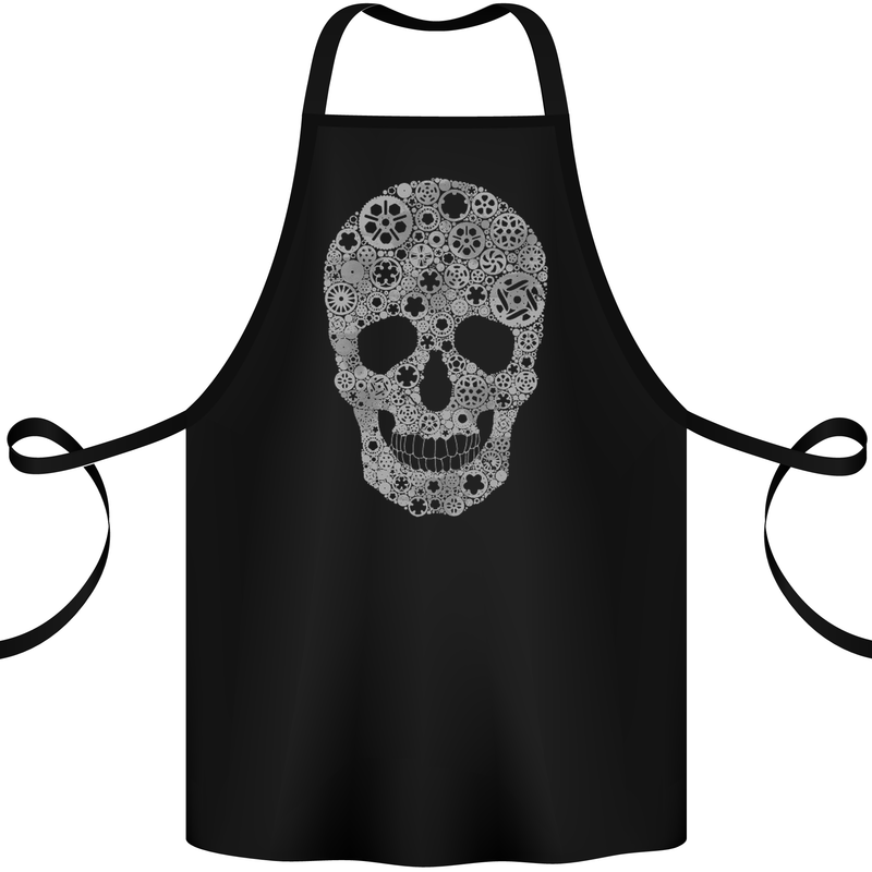 Gear Skull Biker Motorcycle Motorbike Cars Cotton Apron 100% Organic Black