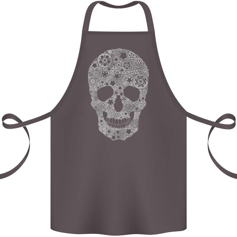 Gear Skull Biker Motorcycle Motorbike Cars Cotton Apron 100% Organic Dark Grey