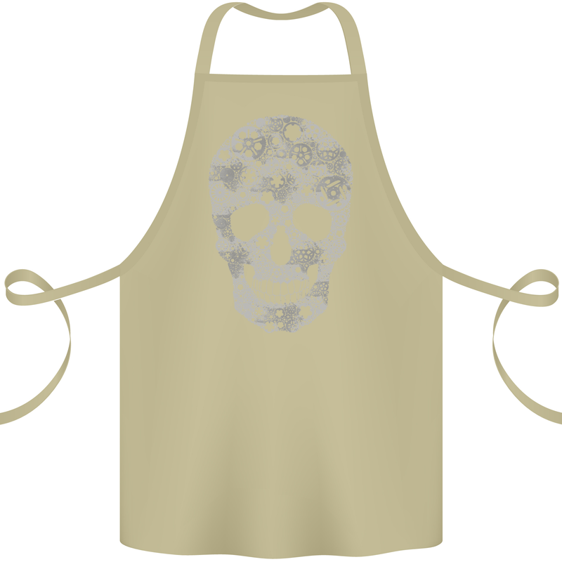 Gear Skull Biker Motorcycle Motorbike Cars Cotton Apron 100% Organic Khaki