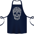 Gear Skull Biker Motorcycle Motorbike Cars Cotton Apron 100% Organic Navy Blue