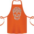 Gear Skull Biker Motorcycle Motorbike Cars Cotton Apron 100% Organic Orange