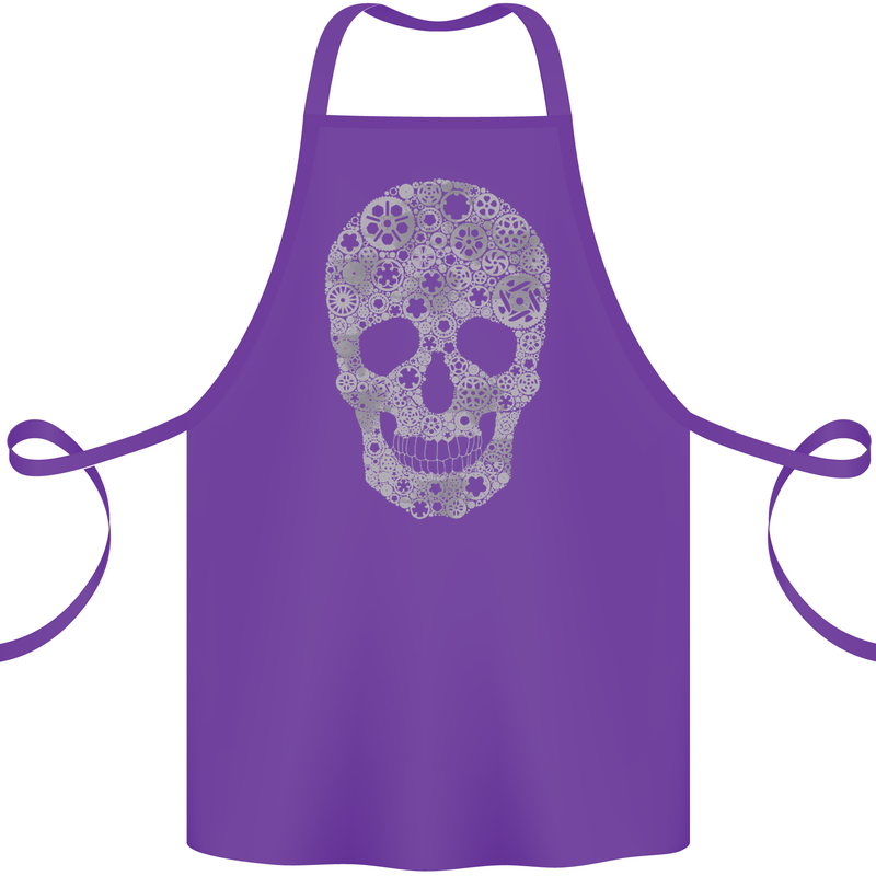 Gear Skull Biker Motorcycle Motorbike Cars Cotton Apron 100% Organic Purple
