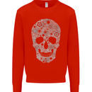 Gear Skull Biker Motorcycle Motorbike Cars Kids Sweatshirt Jumper Bright Red