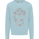 Gear Skull Biker Motorcycle Motorbike Cars Kids Sweatshirt Jumper Light Blue