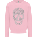 Gear Skull Biker Motorcycle Motorbike Cars Kids Sweatshirt Jumper Light Pink