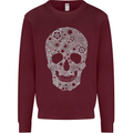 Gear Skull Biker Motorcycle Motorbike Cars Kids Sweatshirt Jumper Maroon