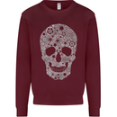 Gear Skull Biker Motorcycle Motorbike Cars Kids Sweatshirt Jumper Maroon