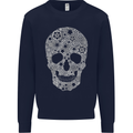 Gear Skull Biker Motorcycle Motorbike Cars Kids Sweatshirt Jumper Navy Blue