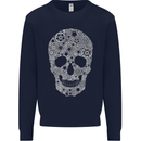 Gear Skull Biker Motorcycle Motorbike Cars Kids Sweatshirt Jumper Navy Blue