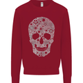 Gear Skull Biker Motorcycle Motorbike Cars Kids Sweatshirt Jumper Red