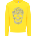 Gear Skull Biker Motorcycle Motorbike Cars Kids Sweatshirt Jumper Yellow