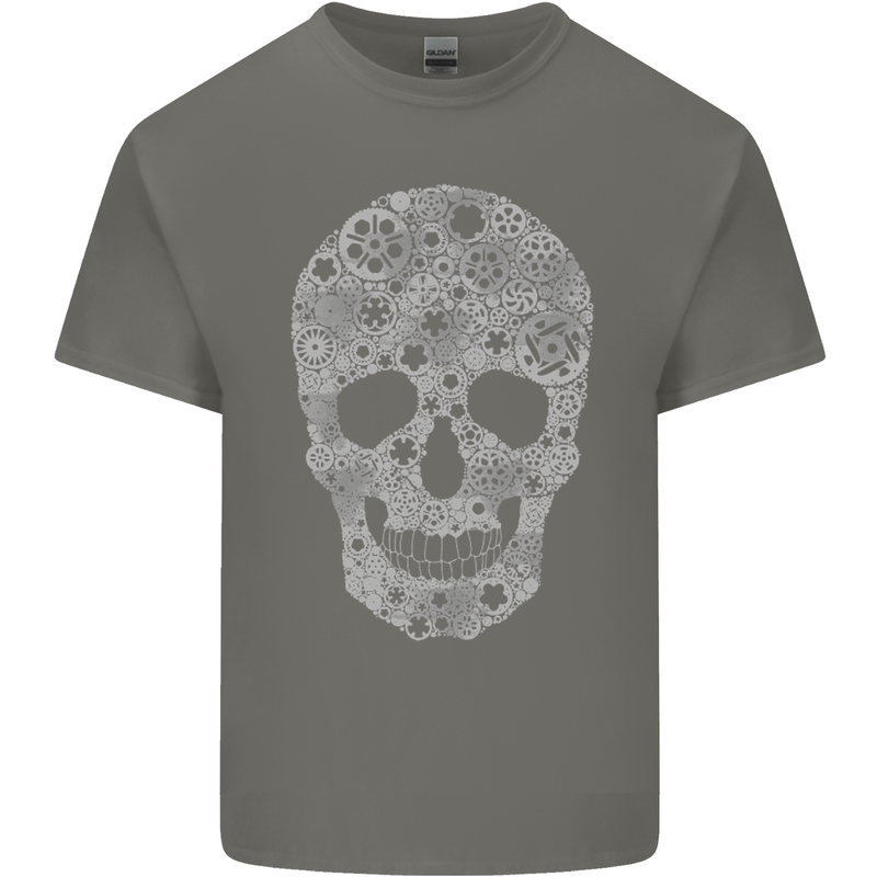 Gear Skull Biker Motorcycle Motorbike Cars Kids T-Shirt Childrens Charcoal