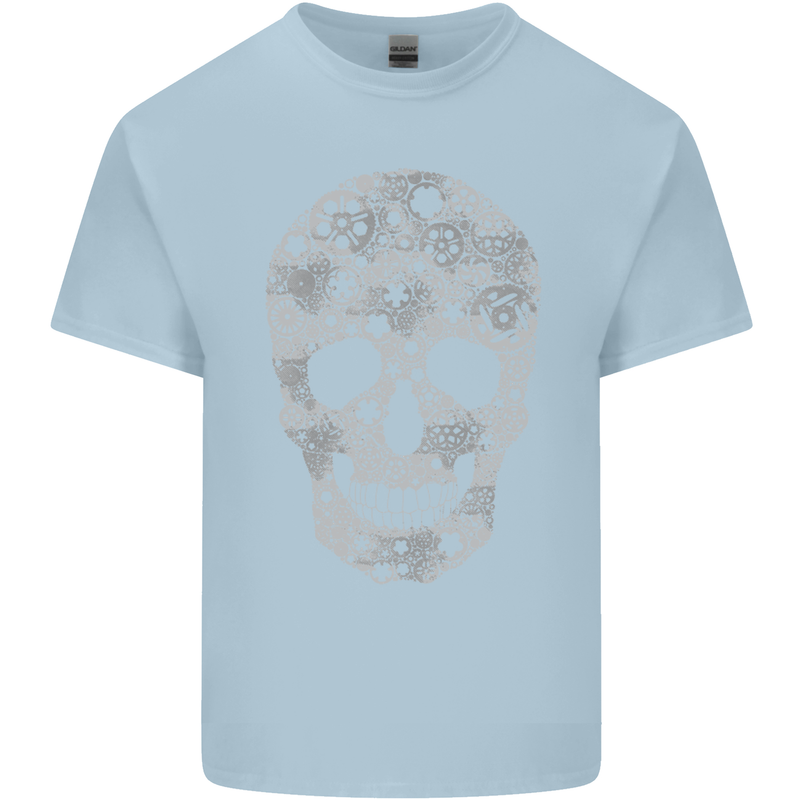 Gear Skull Biker Motorcycle Motorbike Cars Kids T-Shirt Childrens Light Blue