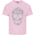 Gear Skull Biker Motorcycle Motorbike Cars Kids T-Shirt Childrens Light Pink