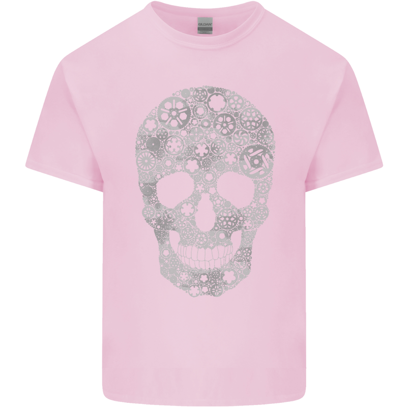 Gear Skull Biker Motorcycle Motorbike Cars Kids T-Shirt Childrens Light Pink