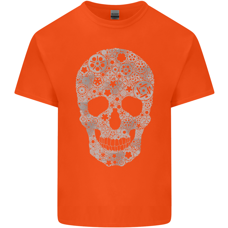 Gear Skull Biker Motorcycle Motorbike Cars Kids T-Shirt Childrens Orange