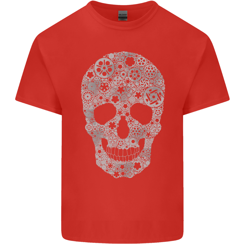 Gear Skull Biker Motorcycle Motorbike Cars Kids T-Shirt Childrens Red