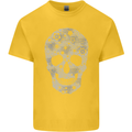 Gear Skull Biker Motorcycle Motorbike Cars Kids T-Shirt Childrens Yellow