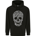 Gear Skull Biker Motorcycle Motorbike Cars Mens 80% Cotton Hoodie Black