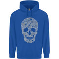 Gear Skull Biker Motorcycle Motorbike Cars Mens 80% Cotton Hoodie Royal Blue