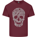 Gear Skull Biker Motorcycle Motorbike Cars Mens Cotton T-Shirt Tee Top Maroon