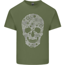 Gear Skull Biker Motorcycle Motorbike Cars Mens Cotton T-Shirt Tee Top Military Green