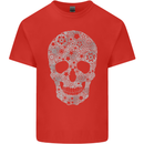 Gear Skull Biker Motorcycle Motorbike Cars Mens Cotton T-Shirt Tee Top Red